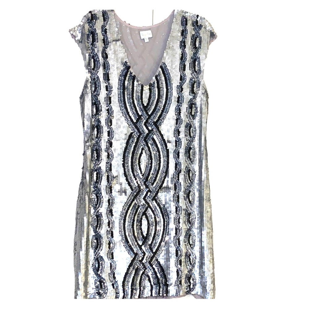 Tracy Reese silver and black cocktail dress